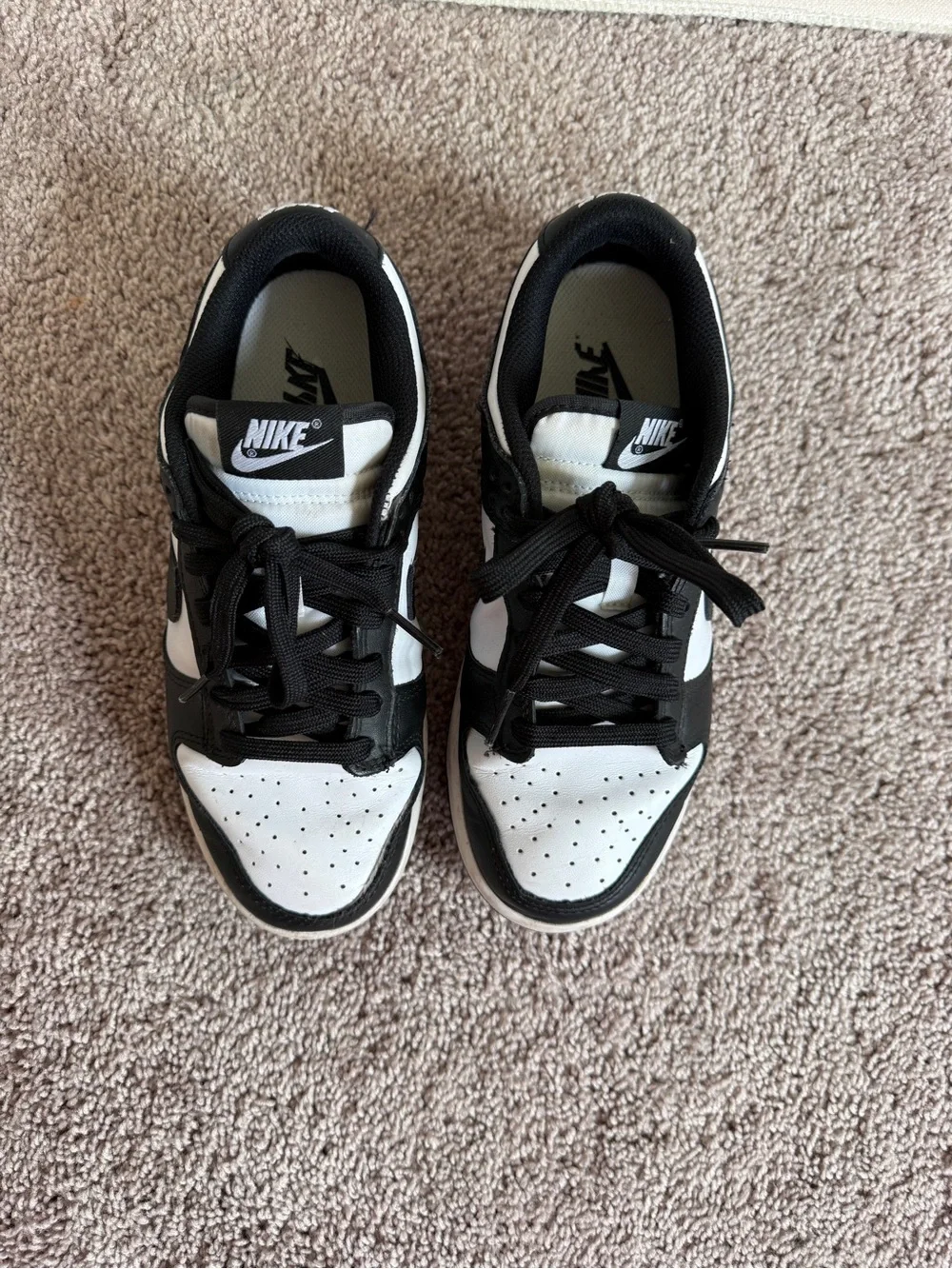 Nike Women's “panda” dunks low top Black and White Sneakers size 7